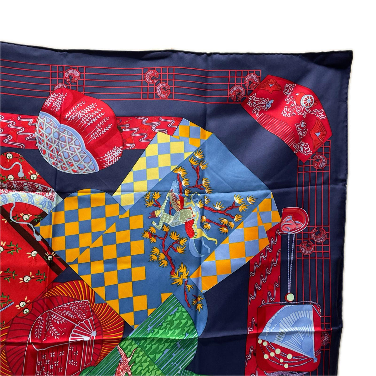 HERMES カレ90 KIMONOS et INROS 着物と印籠　シルクスカーフ