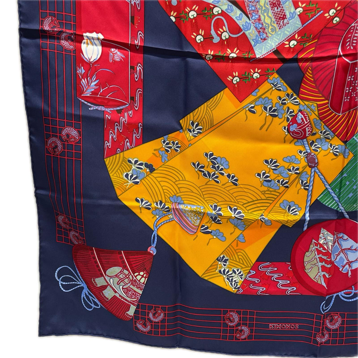 HERMES カレ90 KIMONOS et INROS 着物と印籠　シルクスカーフ