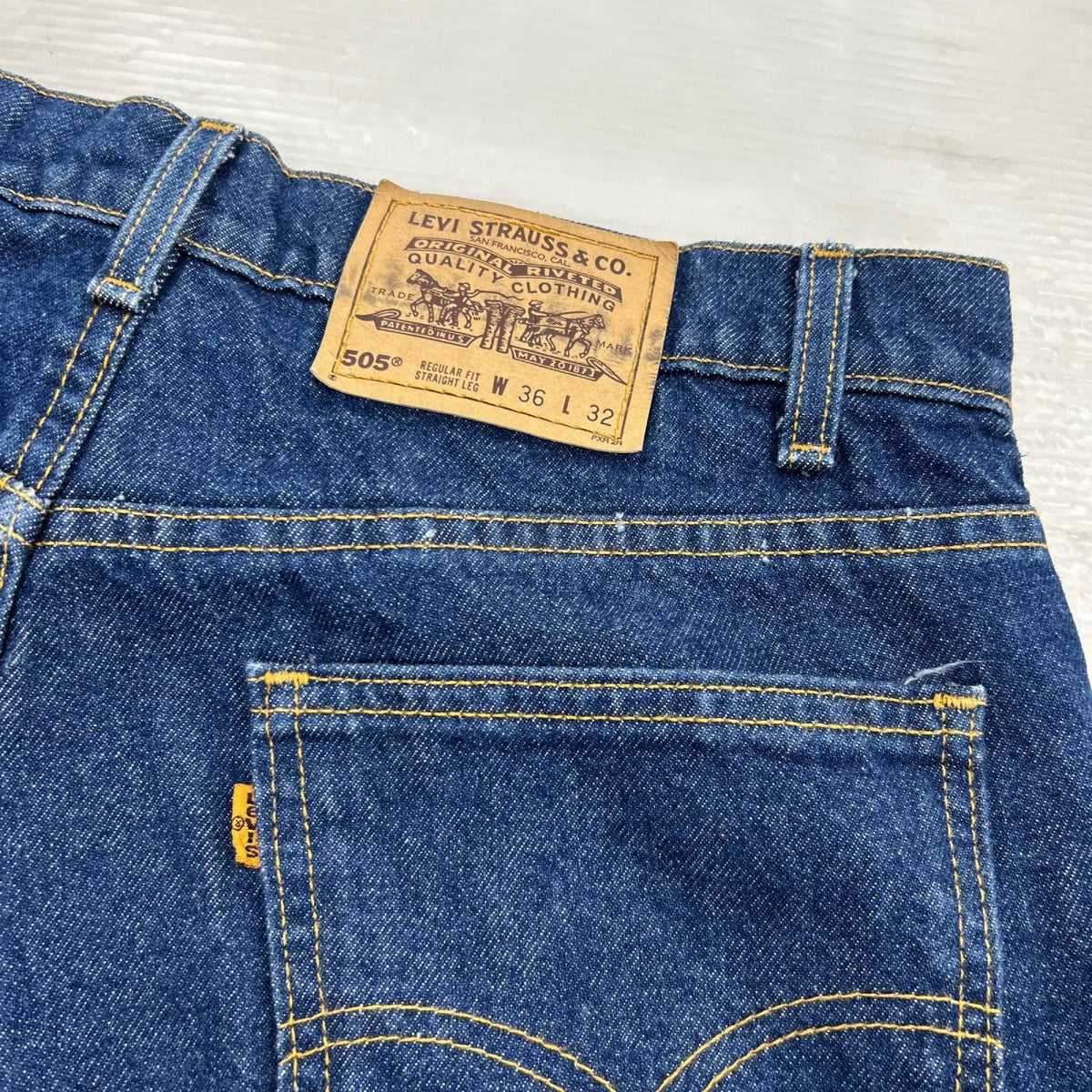 デニムパンツ USA製 505 ｵﾚﾝｼﾞﾀﾌﾞ ｲﾝﾃﾞｨｺﾞ (W35) 36 ネイビー