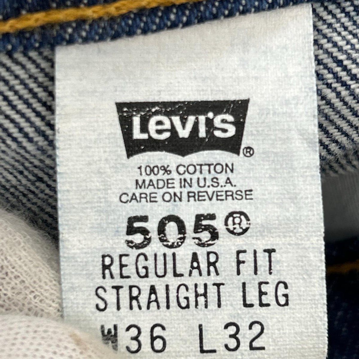 デニムパンツ USA製 505 ｵﾚﾝｼﾞﾀﾌﾞ ｲﾝﾃﾞｨｺﾞ (W35) 36 ネイビー
