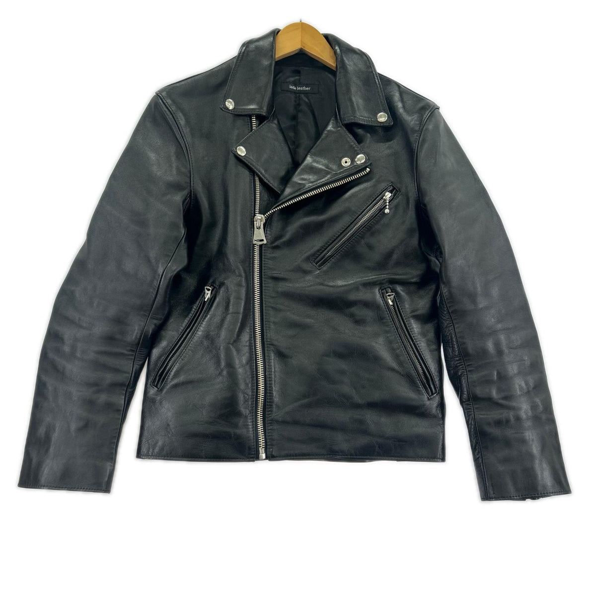 レザージャケット iade leather ﾀﾞﾌﾞﾙﾗｲﾀﾞｰｽ（S) S ブラック