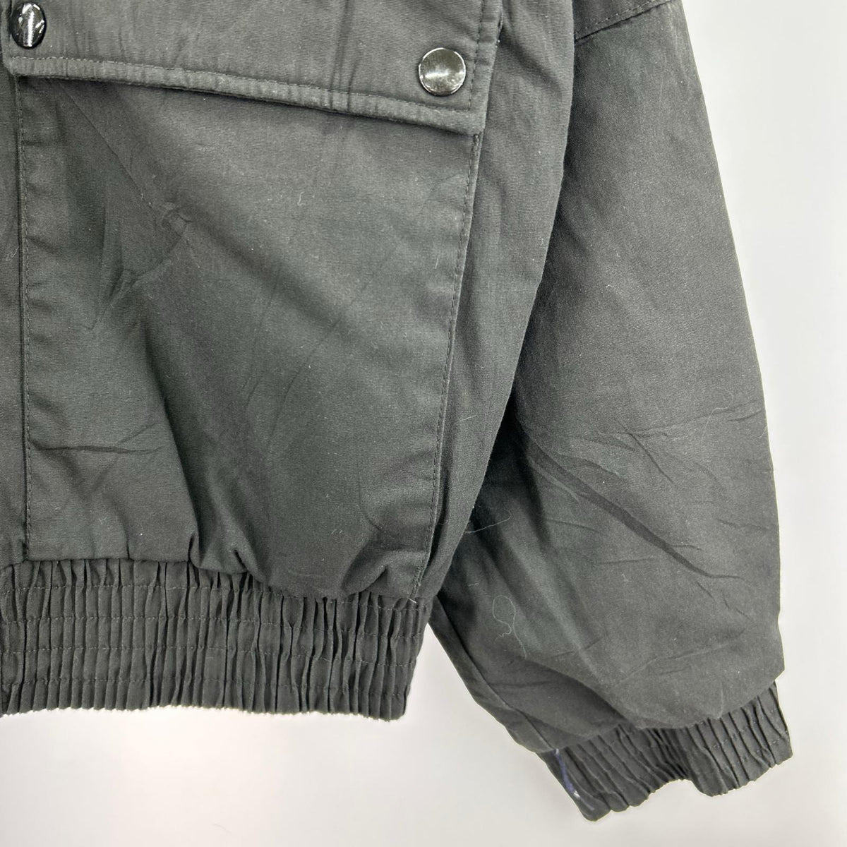 ジャケット BOMBER USA製 ﾎﾞｱ付きﾎﾞﾝﾊﾞｰｼﾞｬｹｯﾄ 黒 (L) L ブラック