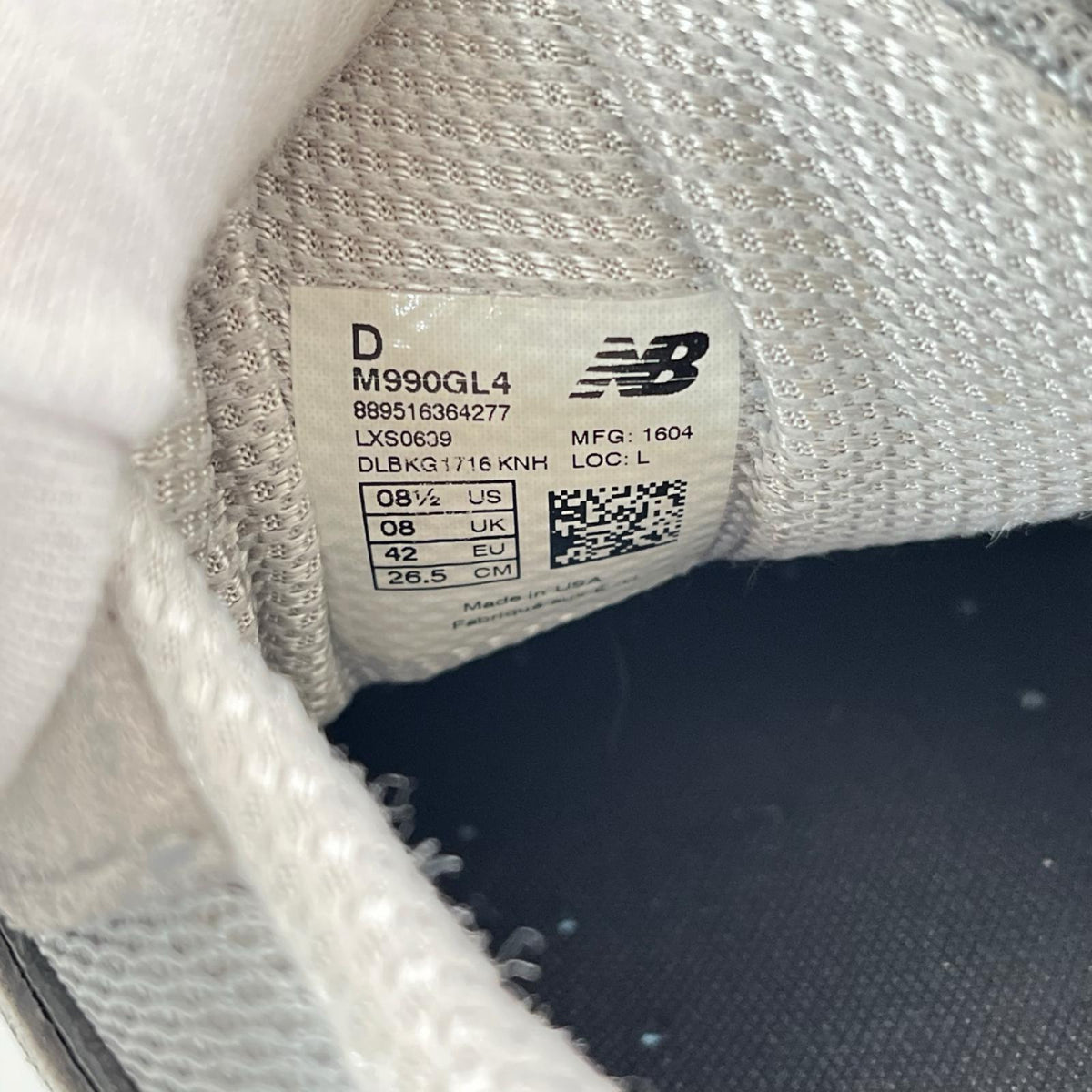 スニーカー NEW BALANCE USA製 M990GL4 990V4 GREY 26.5cm 26.5cm (US8 1/2 UK8 EU43) グレー
