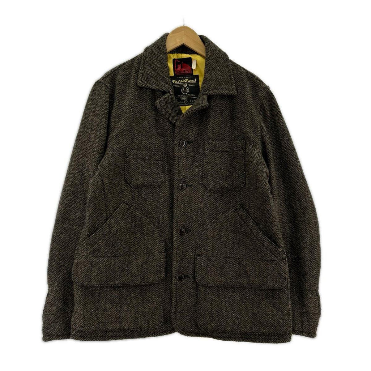ジャケット HARRIS TWEED ORIGINAL GUN COAT WOOL L L ブラウン