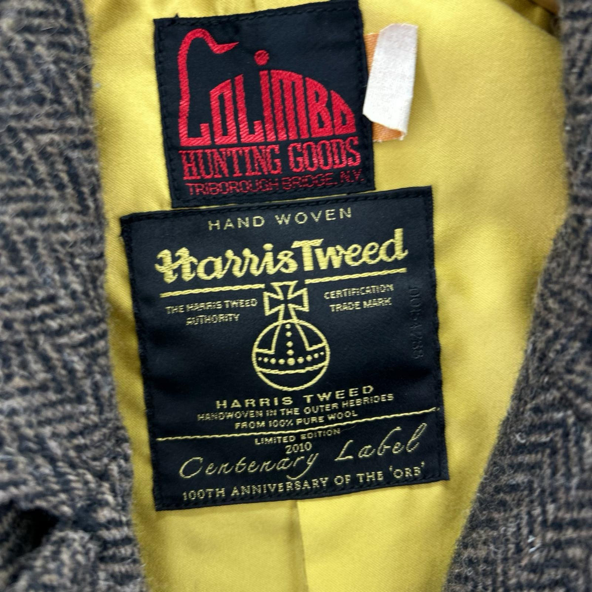 ジャケット HARRIS TWEED ORIGINAL GUN COAT WOOL L L ブラウン