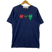半袖Ｔシャツ HEART TRIPLE PRINT 紺 3色