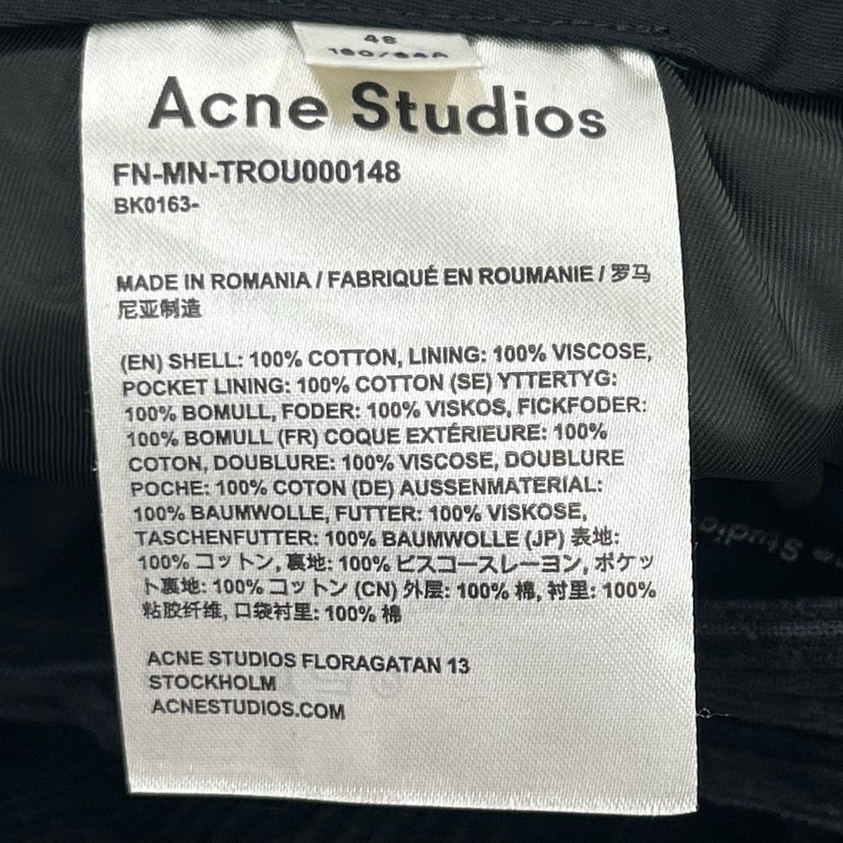 パンツ Corduroy Regular Trousers 黒 (48) 48 ブラック