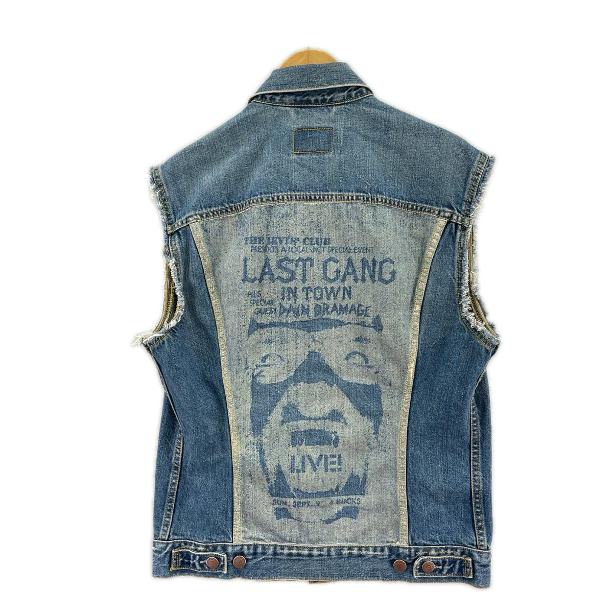 デニムジャケット Last Gang in town vintage デニムベスト L ブルー