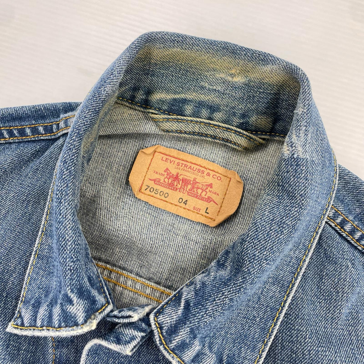 デニムジャケット Last Gang in town vintage デニムベスト L ブルー