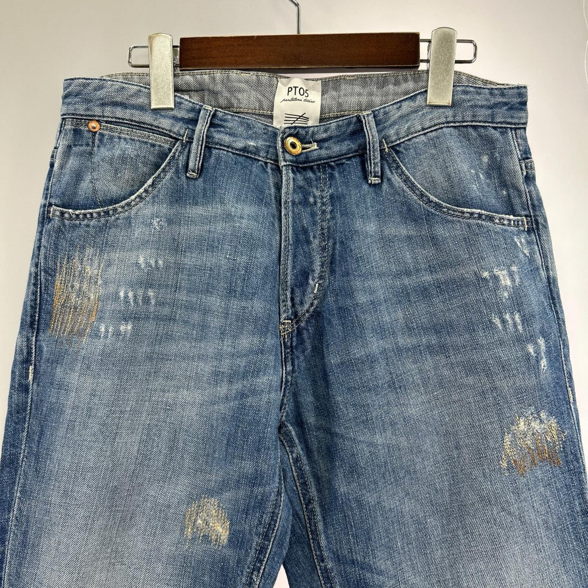 デニムパンツ REGGAE ﾘﾍﾟｱ加工ﾃﾞﾆﾑ ﾗｲﾄﾌﾞﾙｰ (29) 29 ブルー