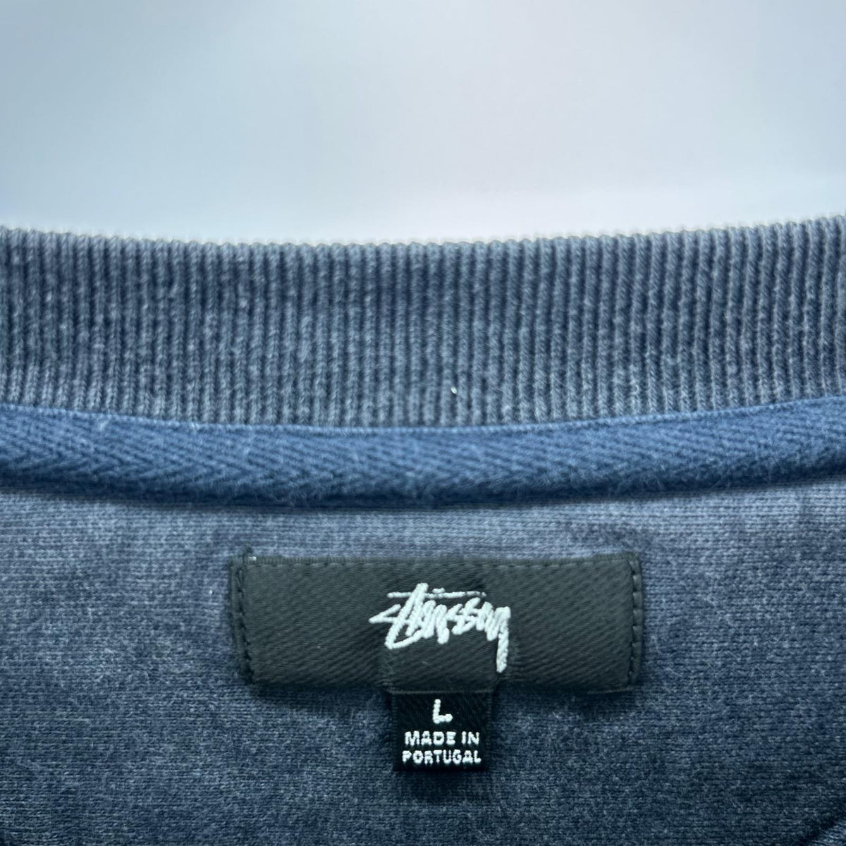 スウェット 118458/Contrast Stitch Label /紺 L ネイビー