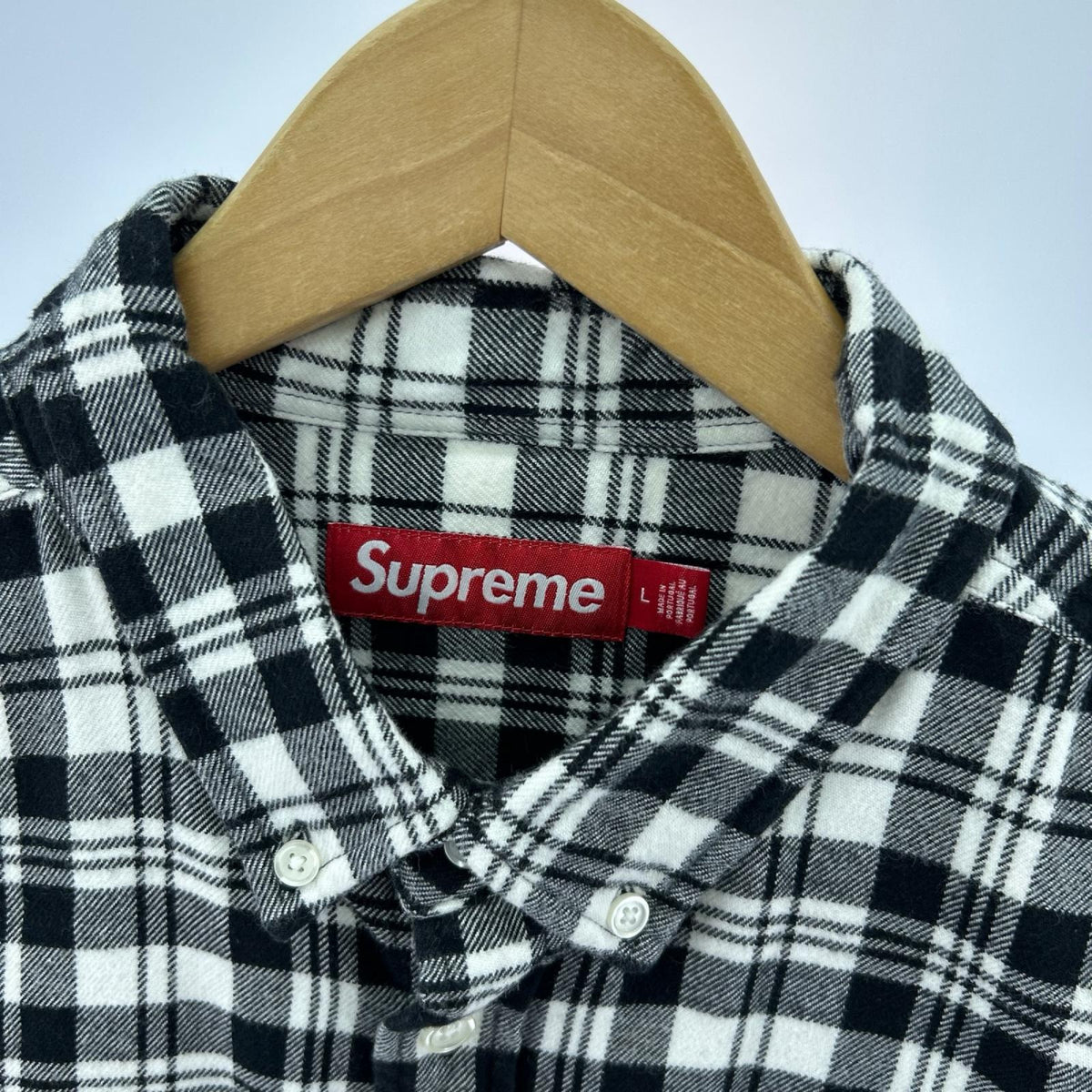 長袖シャツ 25FW Plaid Flannel Shirt/黒白/L L