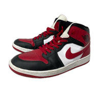 スニーカー Nike Women's Air Jordan 1 Mid Bred Toe 28.5cm (US10 1/2 UK10 EU47)
