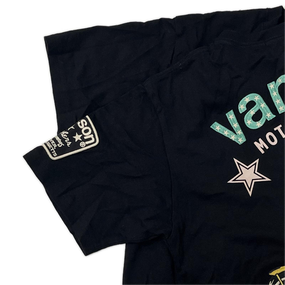 半袖Ｔシャツ VANSON ﾄﾑとｼﾞｪﾘｰ 刺繍Tee L ﾌﾞﾗｯｸ L ブラック