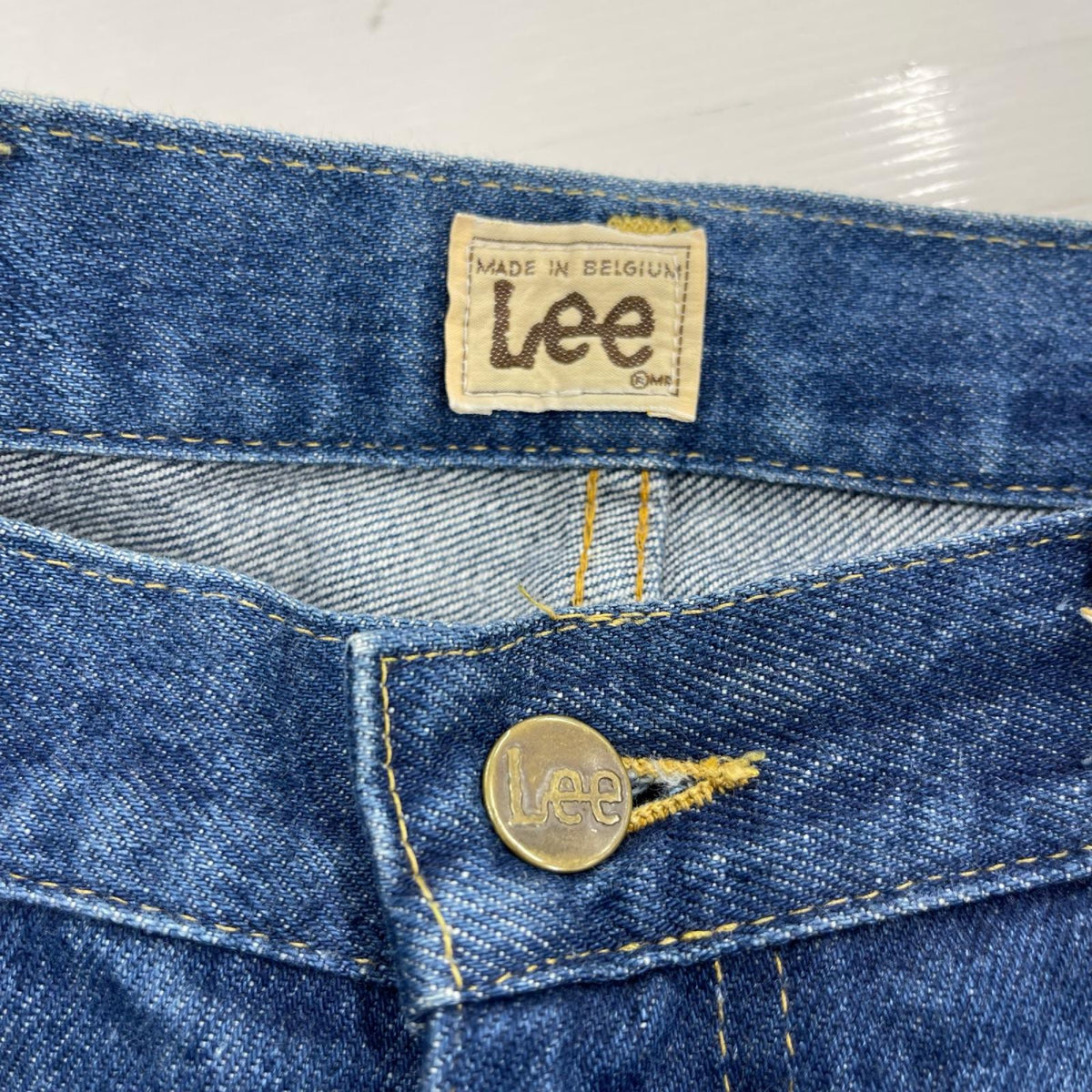 デニムパンツ Lee ﾍﾞﾙｷﾞｰ製 ﾌﾞｰﾂｶｯﾄﾃﾞﾆﾑ 42TALON 35/32 ブルー