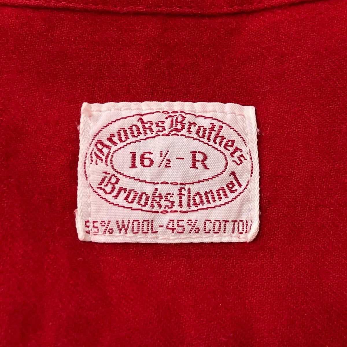 長袖シャツ Brooks Brothers 60s ｺｯﾄﾝｳｰﾙ 6ﾎﾞﾀﾝ ﾌﾗﾝﾈﾙｼｬﾂ 16 1/2 ﾚｯﾄﾞ
