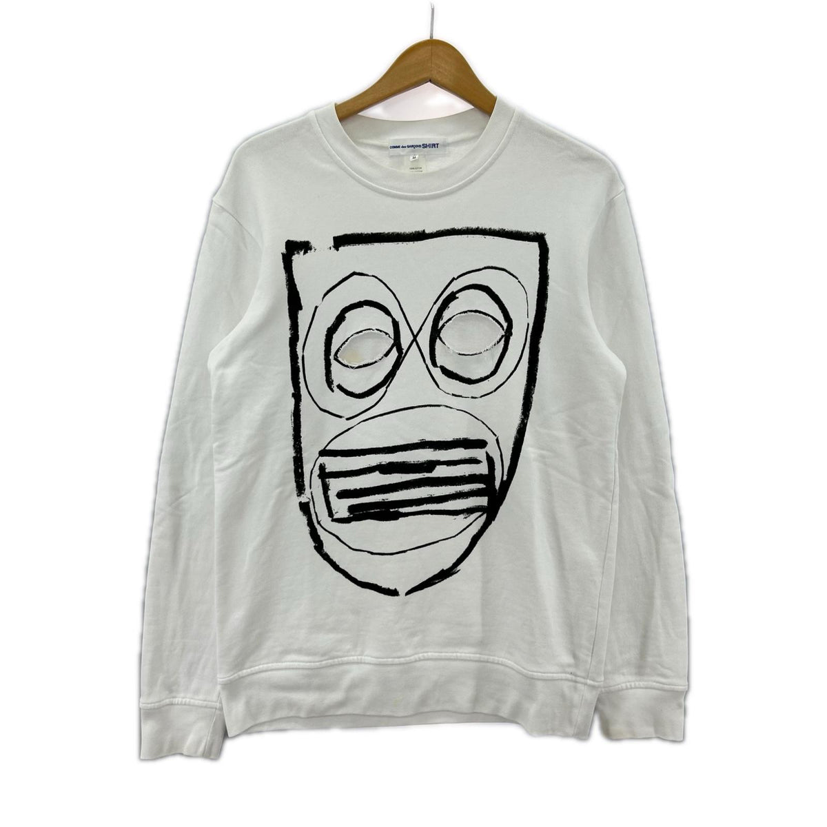 スウェット SHIRT ﾎﾜｲﾄﾏｽｸﾌﾟﾘﾝﾄｽｳｪｯﾄ M M ホワイト
