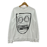 スウェット SHIRT ﾎﾜｲﾄﾏｽｸﾌﾟﾘﾝﾄｽｳｪｯﾄ M M ホワイト