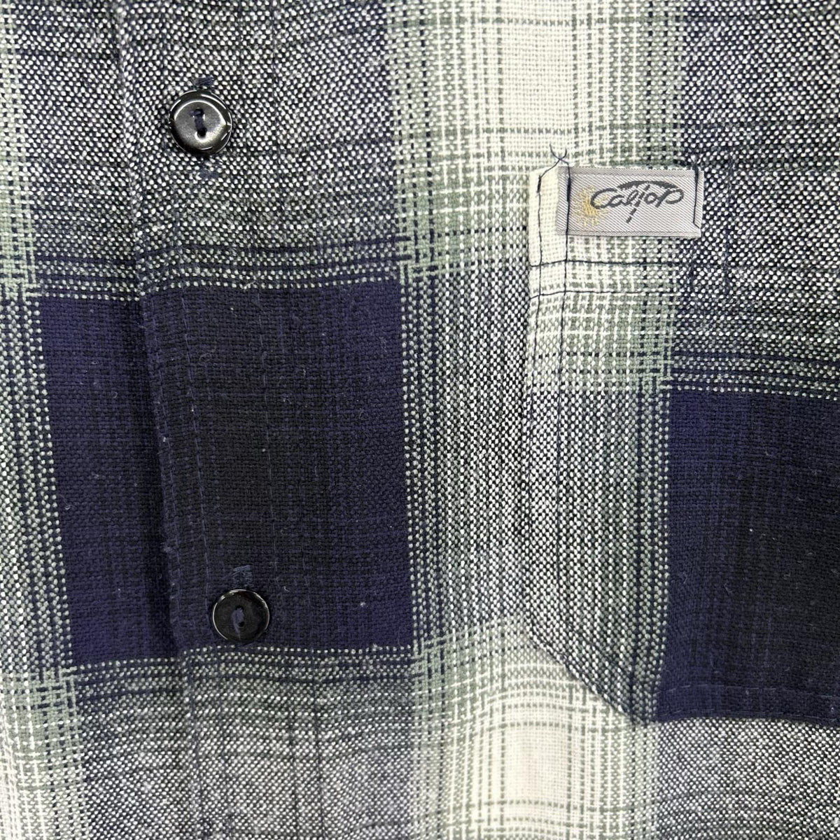 半袖シャツ 90s CALTOP ﾁｪｯｸｼｬﾂ ブラック