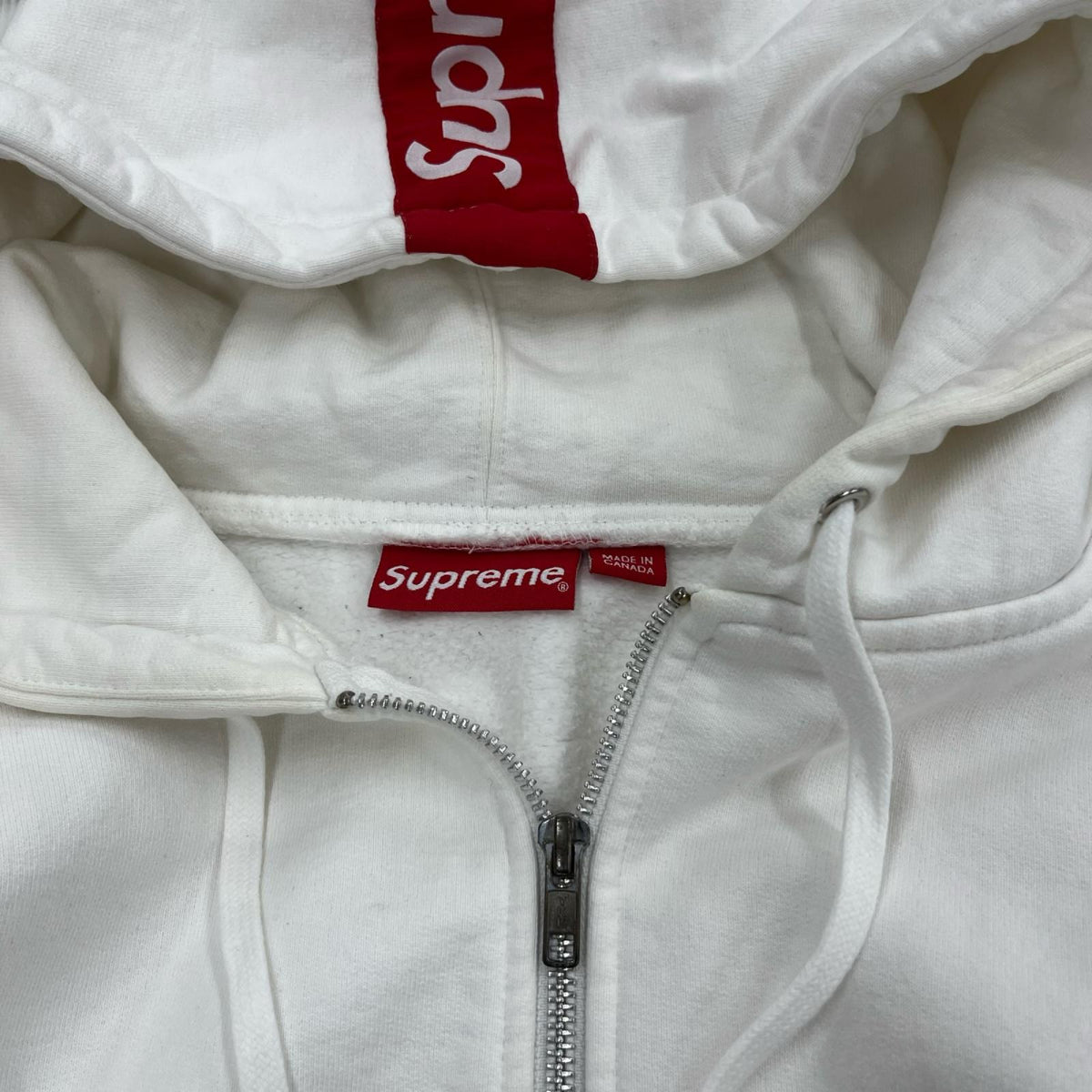 パーカー 14AW Logo Tape Zip Up (L) ﾎﾜｲﾄ L ホワイト