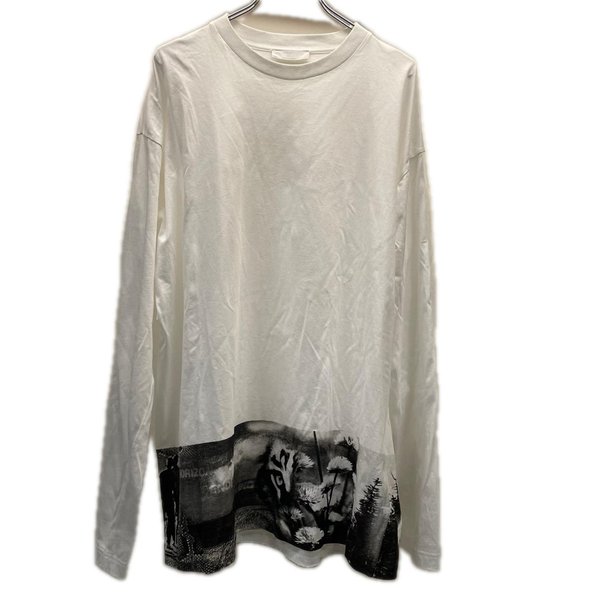 PRADA 2022AW Transfer Print Triangle Patch Long Sleeve Tee SS