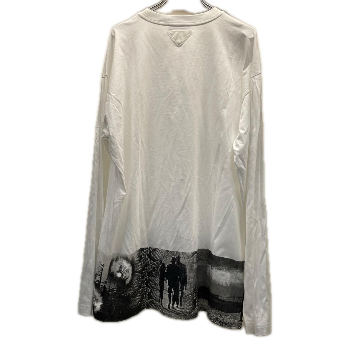 PRADA 2022AW Transfer Print Triangle Patch Long Sleeve Tee SS