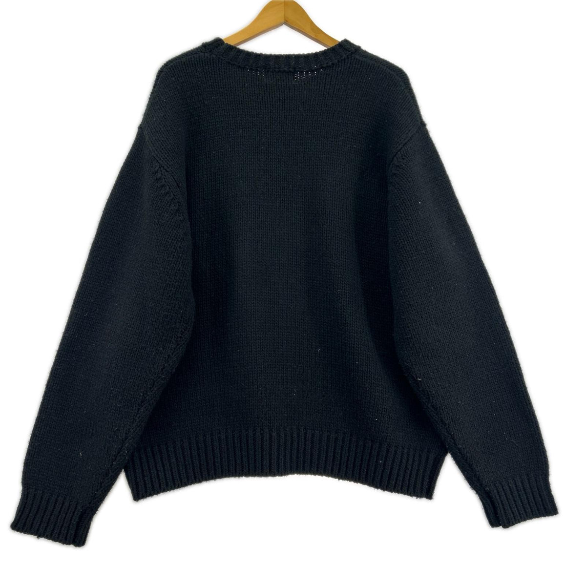 ニット CROSS BONE KNIT ｱｸﾘﾙ ｸﾙｰﾈｯｸ 黒 (L) L ブラック