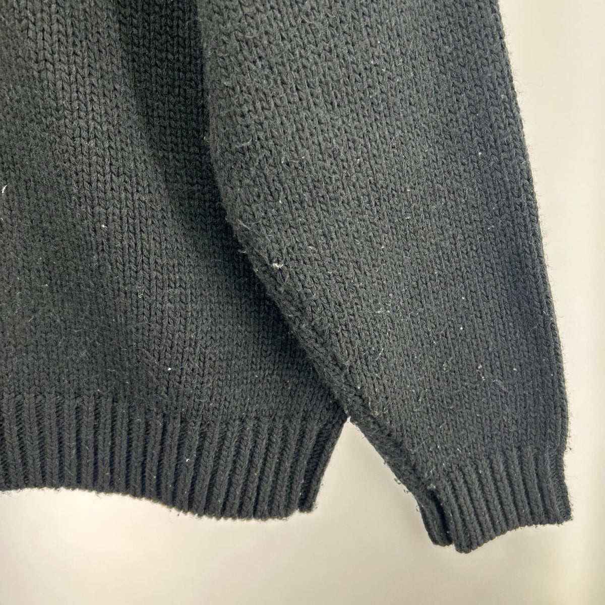 ニット CROSS BONE KNIT ｱｸﾘﾙ ｸﾙｰﾈｯｸ 黒 (L) L ブラック