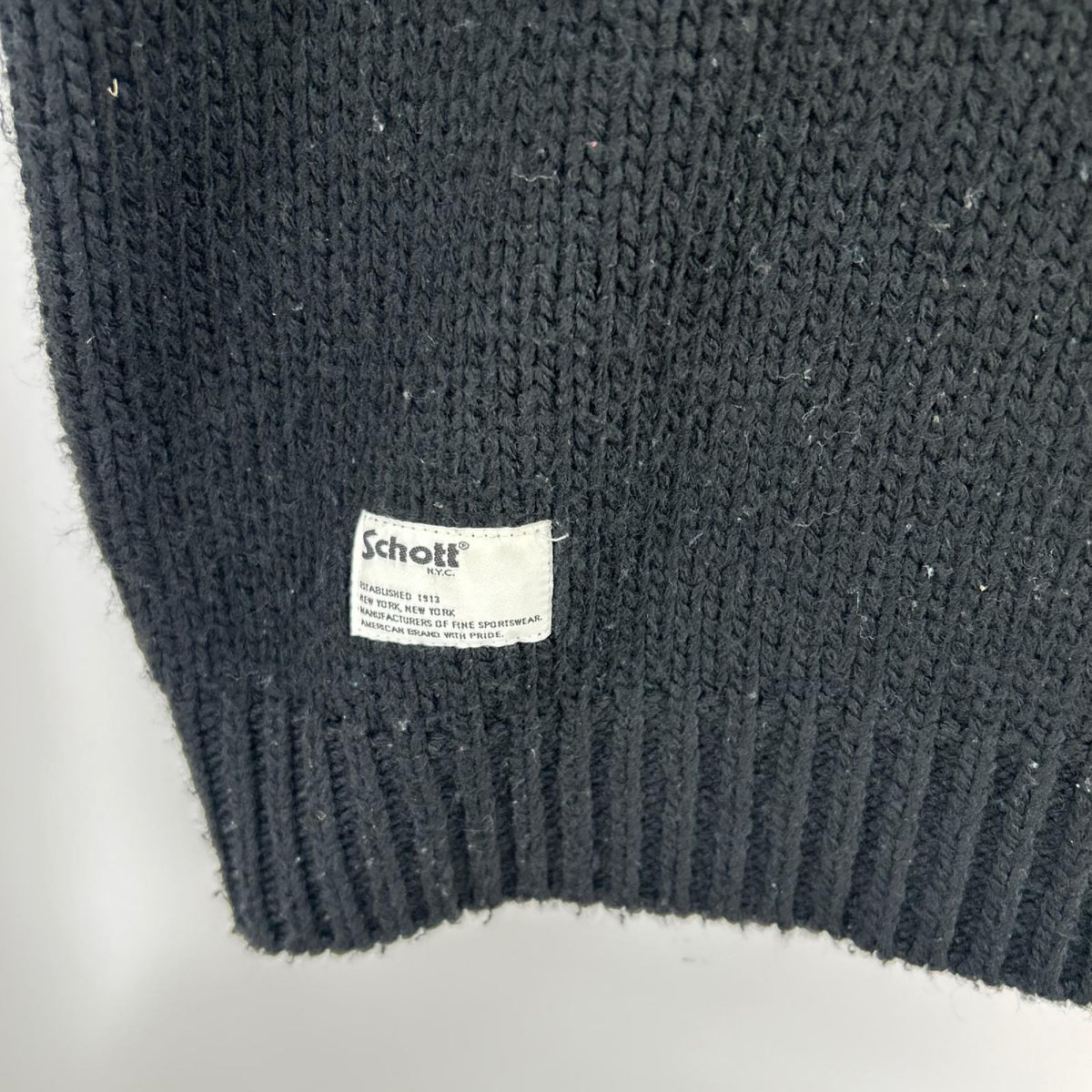 ニット CROSS BONE KNIT ｱｸﾘﾙ ｸﾙｰﾈｯｸ 黒 (L) L ブラック