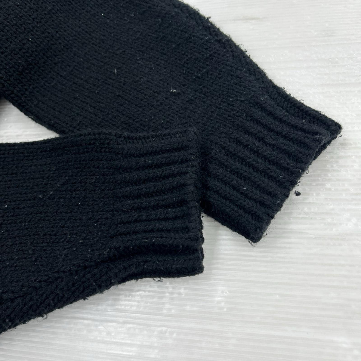 ニット CROSS BONE KNIT ｱｸﾘﾙ ｸﾙｰﾈｯｸ 黒 (L) L ブラック