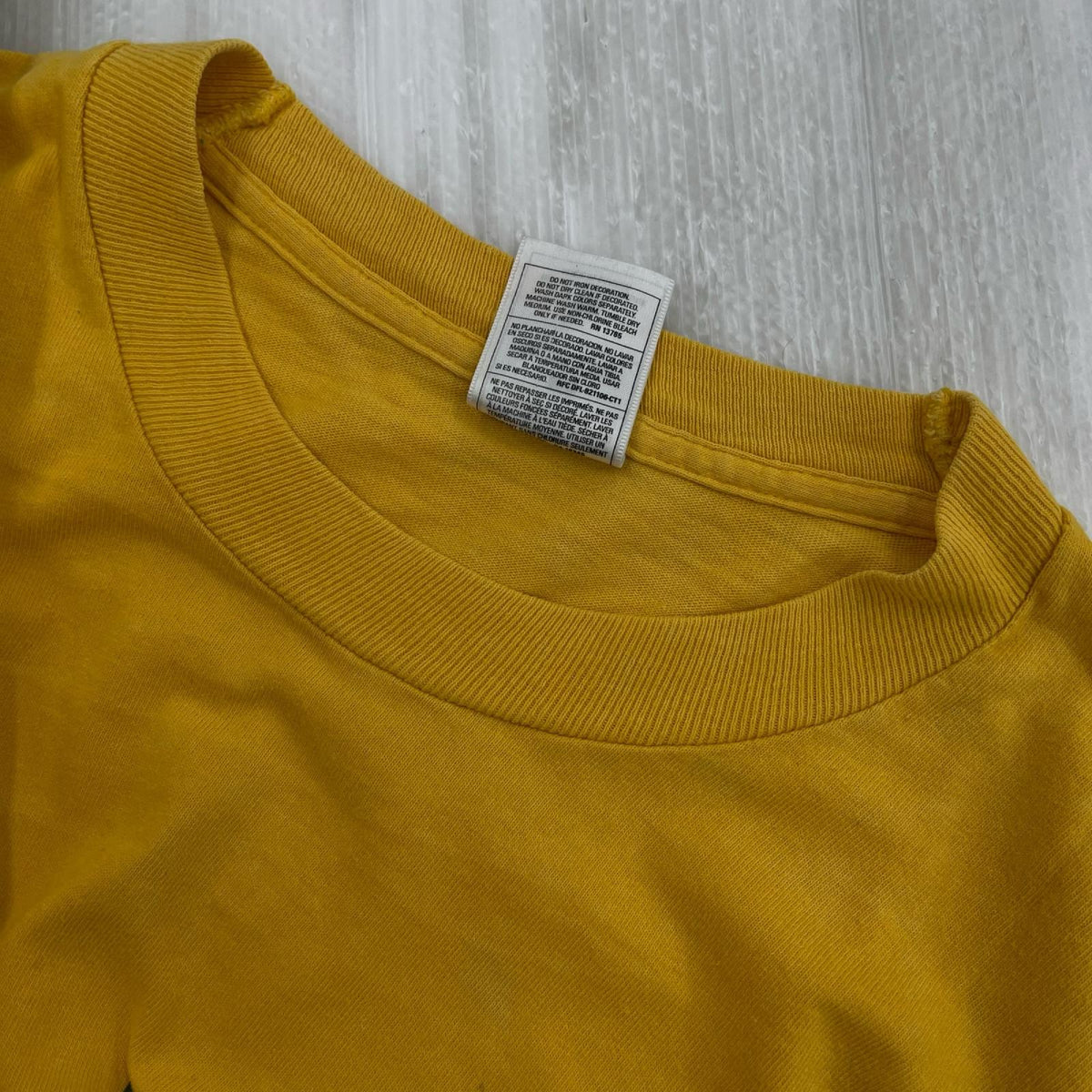 半袖Ｔシャツ 90S ﾌﾙｰﾂﾀｸﾞ ｶﾅﾀﾞ製 黄 (L) L イエロー