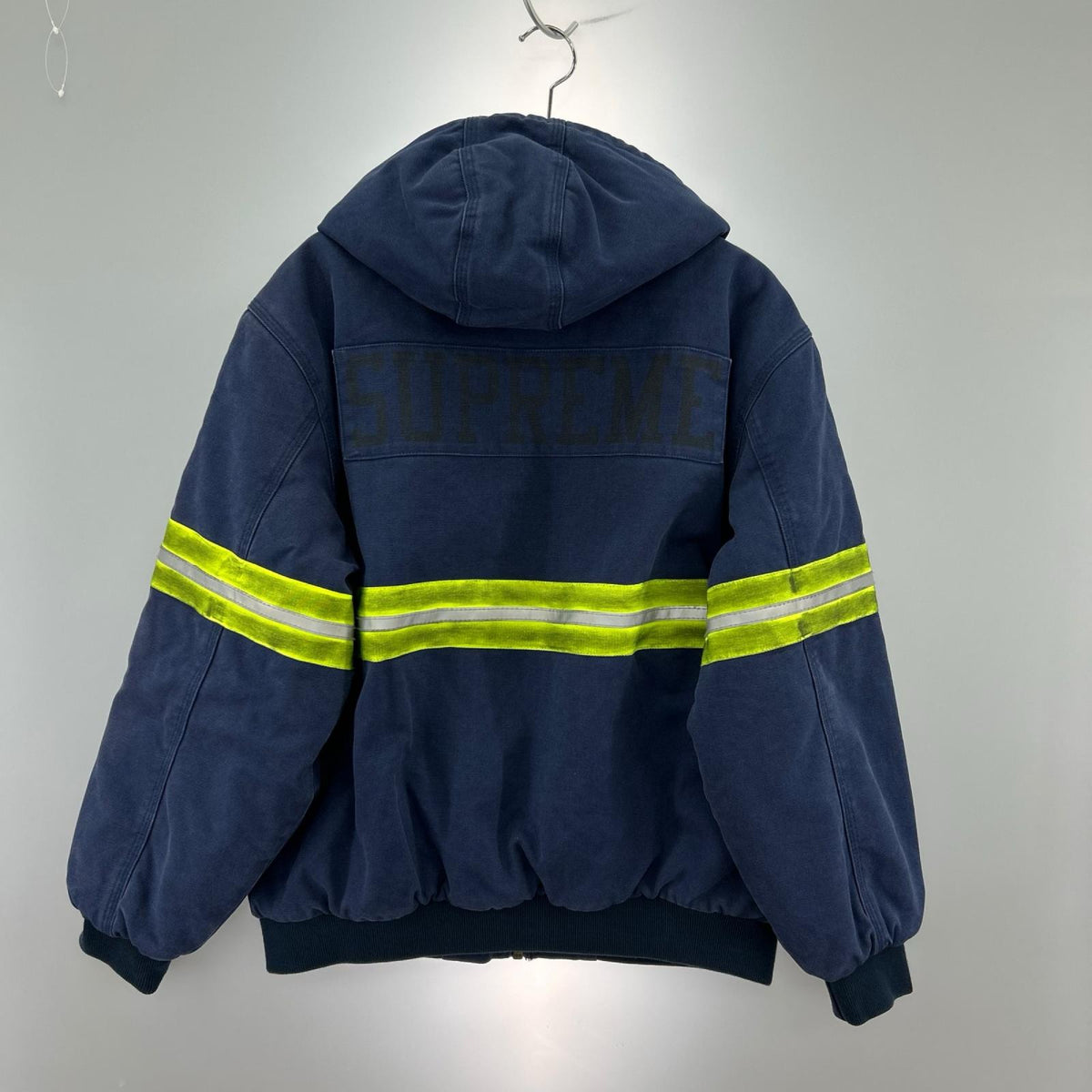 ジャケット reflective stripe hooded work jacket M ブルー