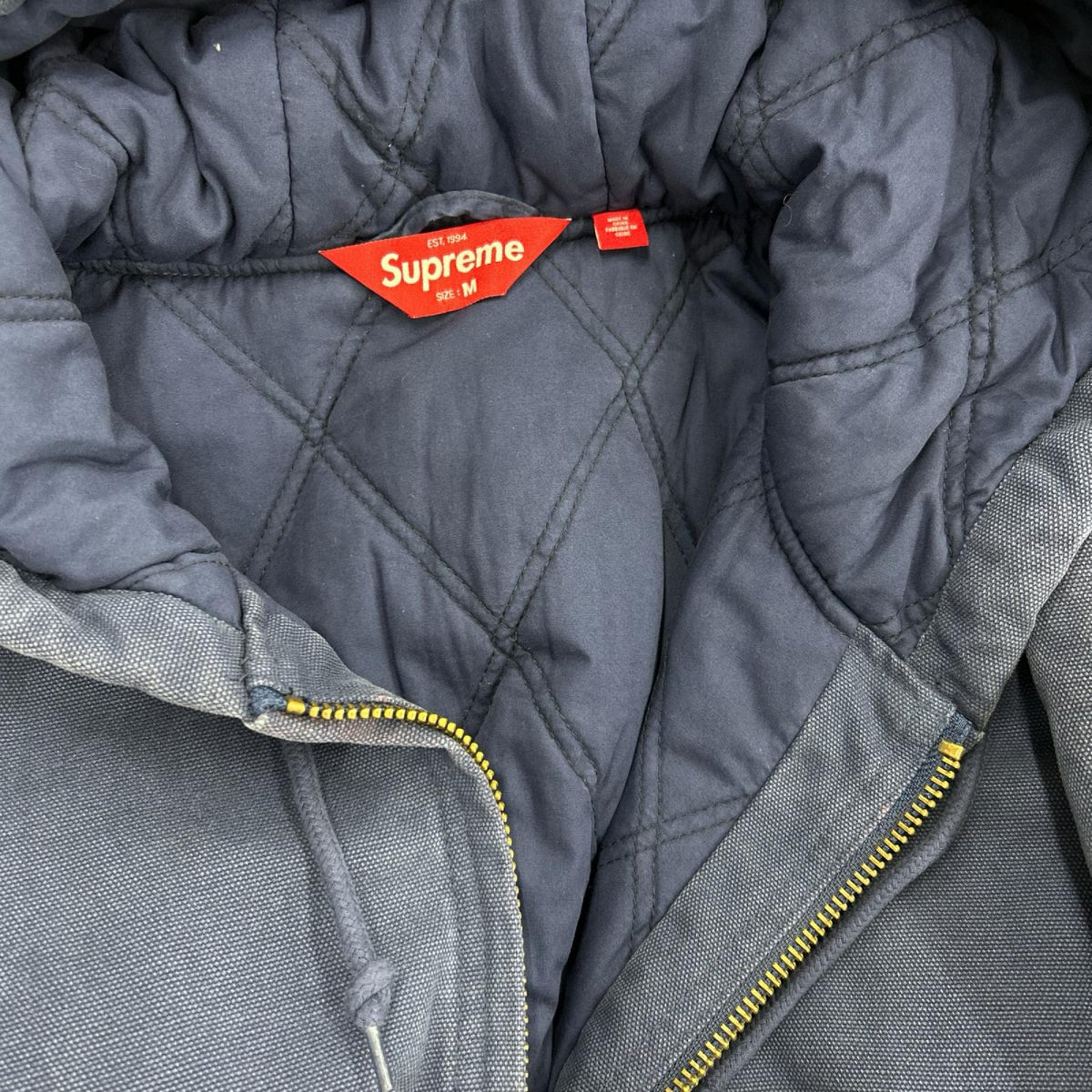 ジャケット reflective stripe hooded work jacket M ブルー