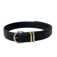 その他アクセサリー LEATHER BELT BLACK / SILVER ブラック