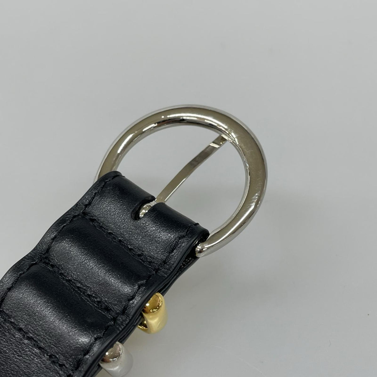その他アクセサリー LEATHER BELT BLACK / SILVER ブラック