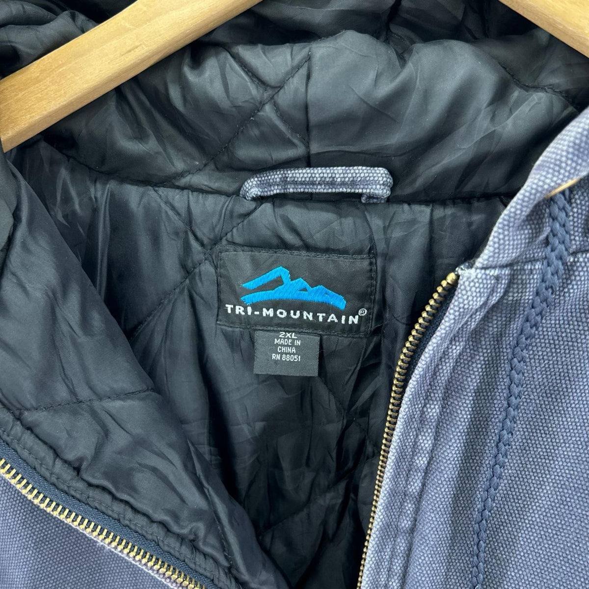 ジャケット tri mountain ダック パーカー 中綿 ネイビー