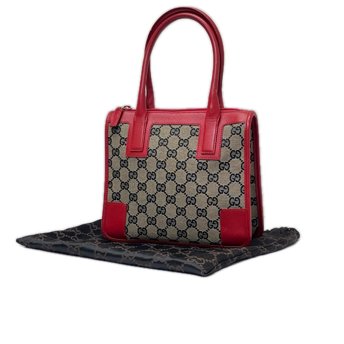 GUCCI/0856/GGｷｬﾝﾊﾞｽｽｸｴｱﾊﾝﾄﾞﾊﾞｯｸﾞ/赤