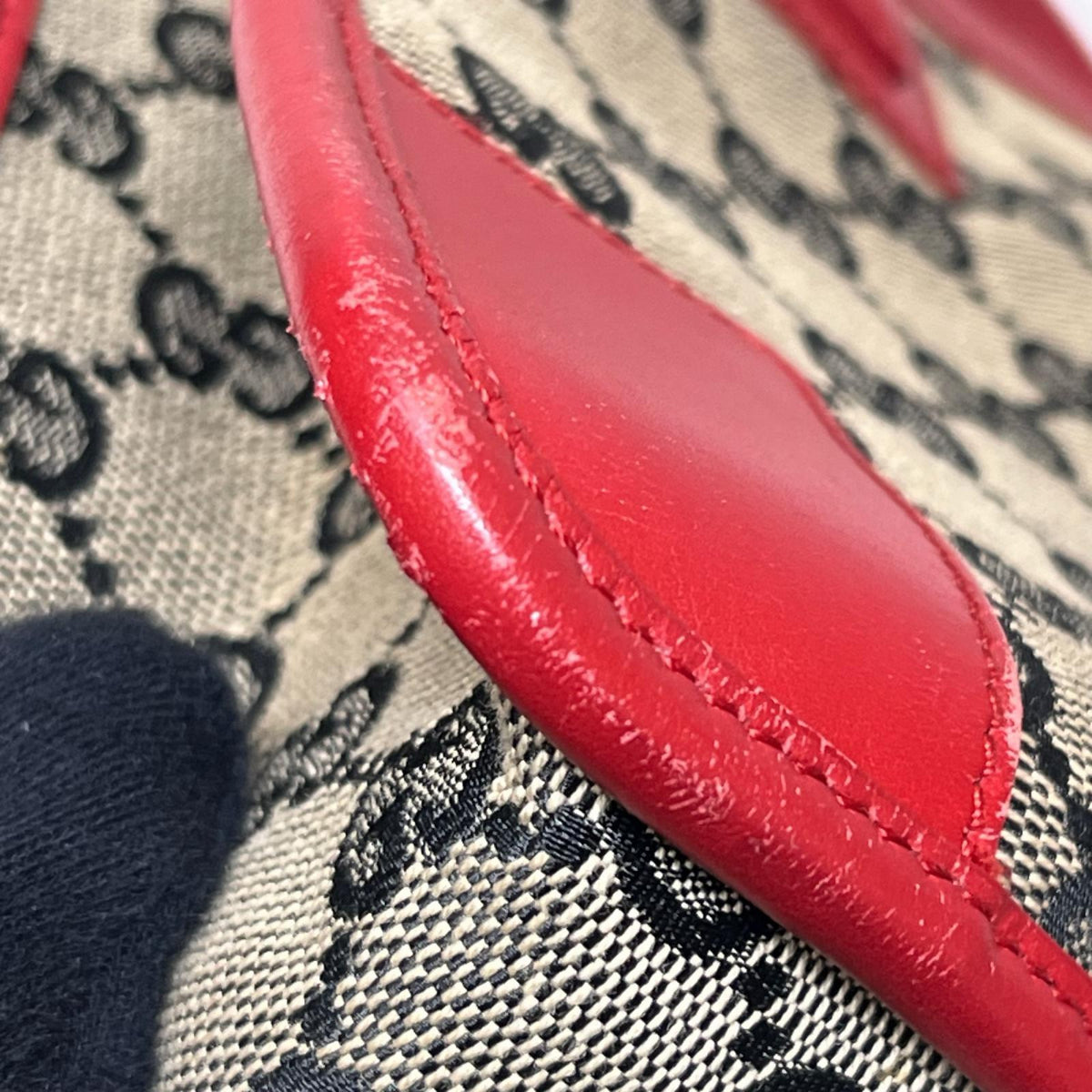 GUCCI/0856/GGｷｬﾝﾊﾞｽｽｸｴｱﾊﾝﾄﾞﾊﾞｯｸﾞ/赤