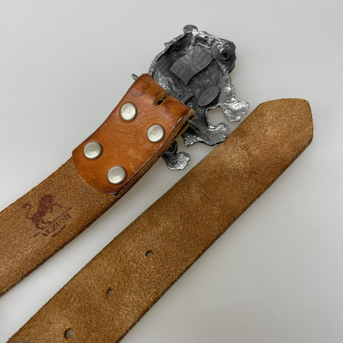 その他アクセサリー レザーベルト ブルドッグバックル ブラウン