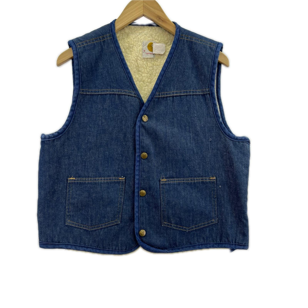 長袖シャツ Carhartt 70s ﾃﾞﾆﾑﾍﾞｽﾄ ﾎﾞｱﾗｲﾅｰ 紺 (M) M ネイビー