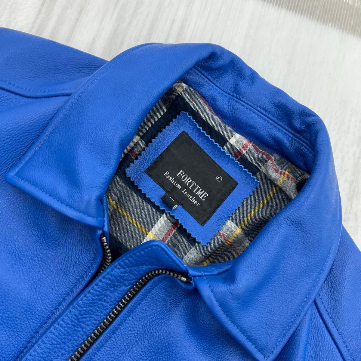 ライダースジャケット FORTIME ﾚｻﾞｰｼﾞｬｹｯﾄ 青 (M) M ブルー