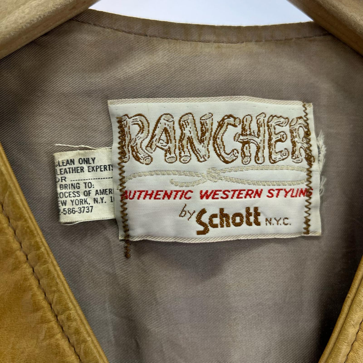 長袖シャツ schott RANCHER ﾚｻﾞｰｼﾞﾚ ｷｬﾒﾙ ブラウン