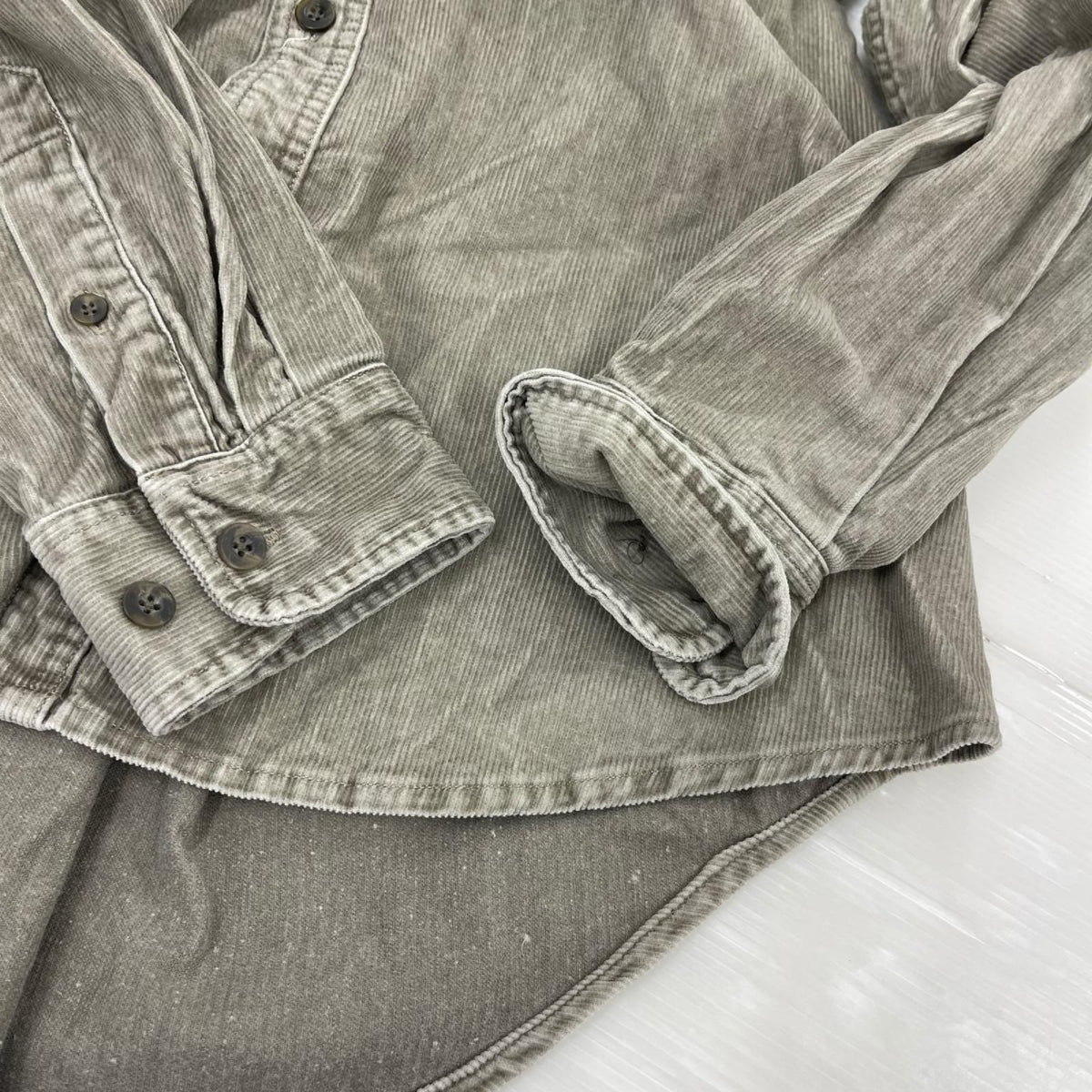 長袖シャツ GAP 00s ﾌﾗﾎﾟｹ ｺｰﾃﾞｭﾛｲｼｬﾂ ｸﾞﾚｰｼﾞｭ L グレー