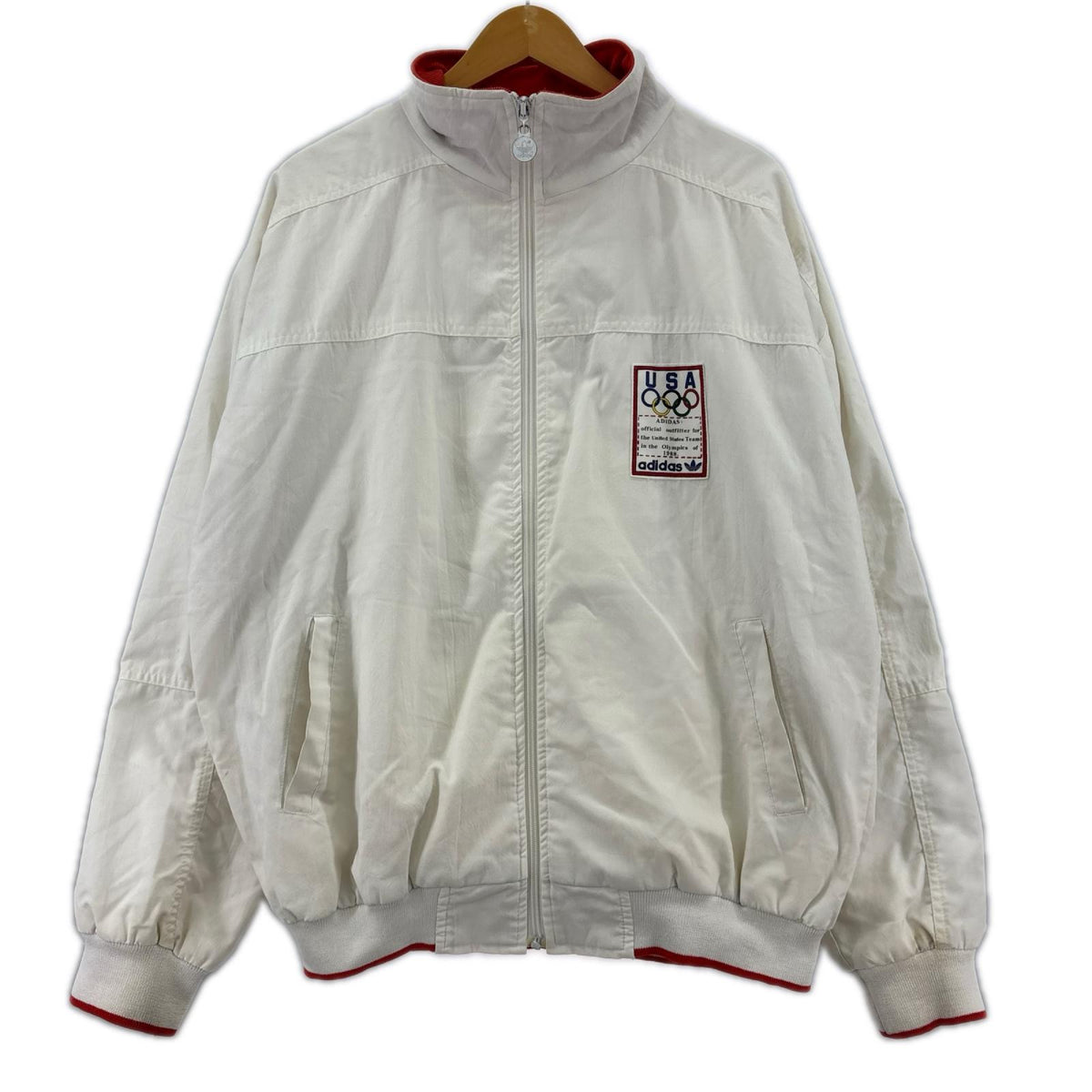 ジャケット adidas 80s ｿｳﾙ五輪 USA ﾁｰﾑｼﾞｬｹｯﾄ ﾎﾜｲﾄ ホワイト