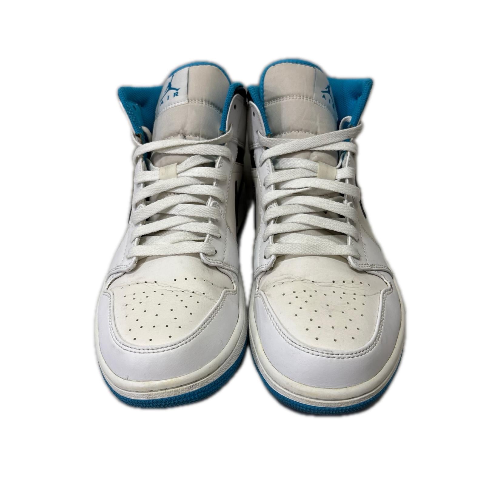 スニーカー Air Jordan 1 Mid White/Laser blue 28cm (US10 UK9 1/2 EU46) ホワイト