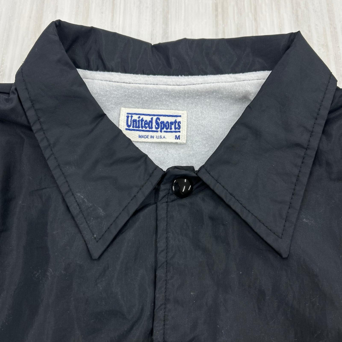 ジャケット 90s 初期 United Sport製 Uロゴ コーチジャケット (M) M ブラック