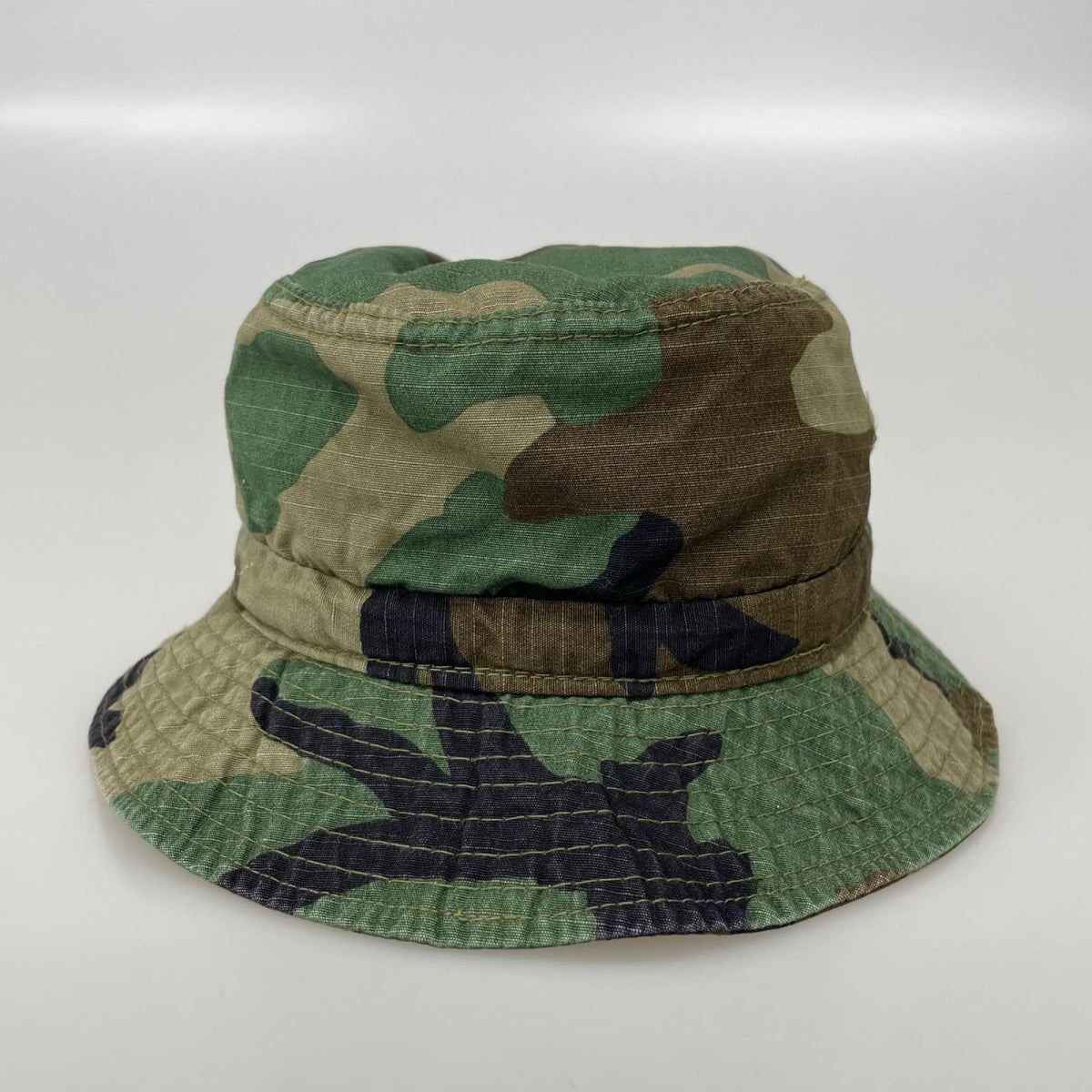 ハット 90s 白タグ期 USA製 STUSSY ROOTS バケットハット 迷彩/カモ マルチカラー