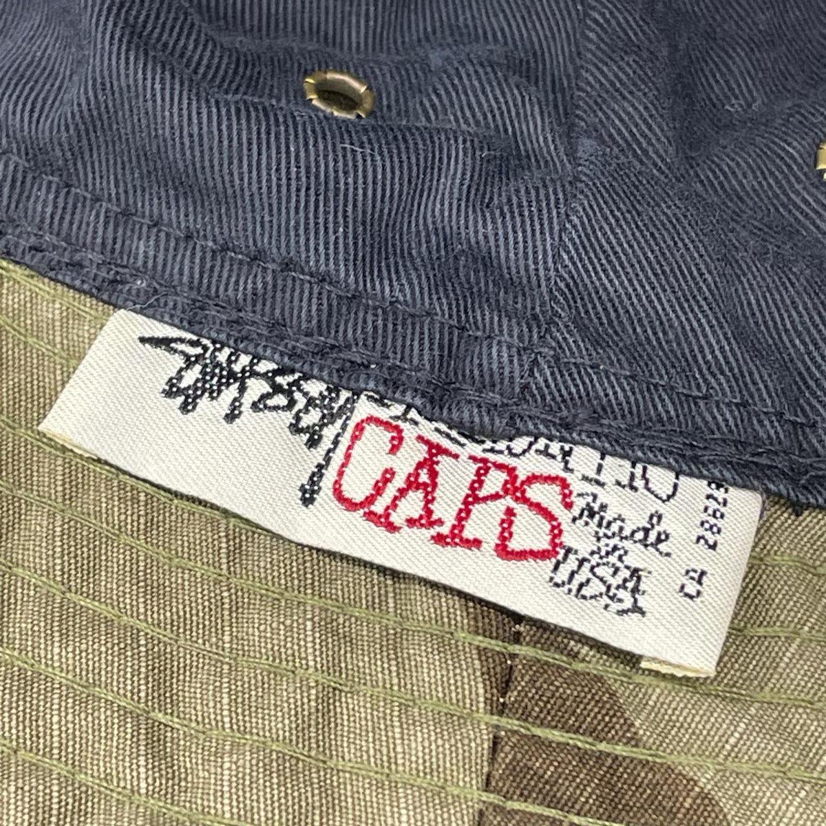 ハット 90s 白タグ期 USA製 STUSSY ROOTS バケットハット 迷彩/カモ マルチカラー