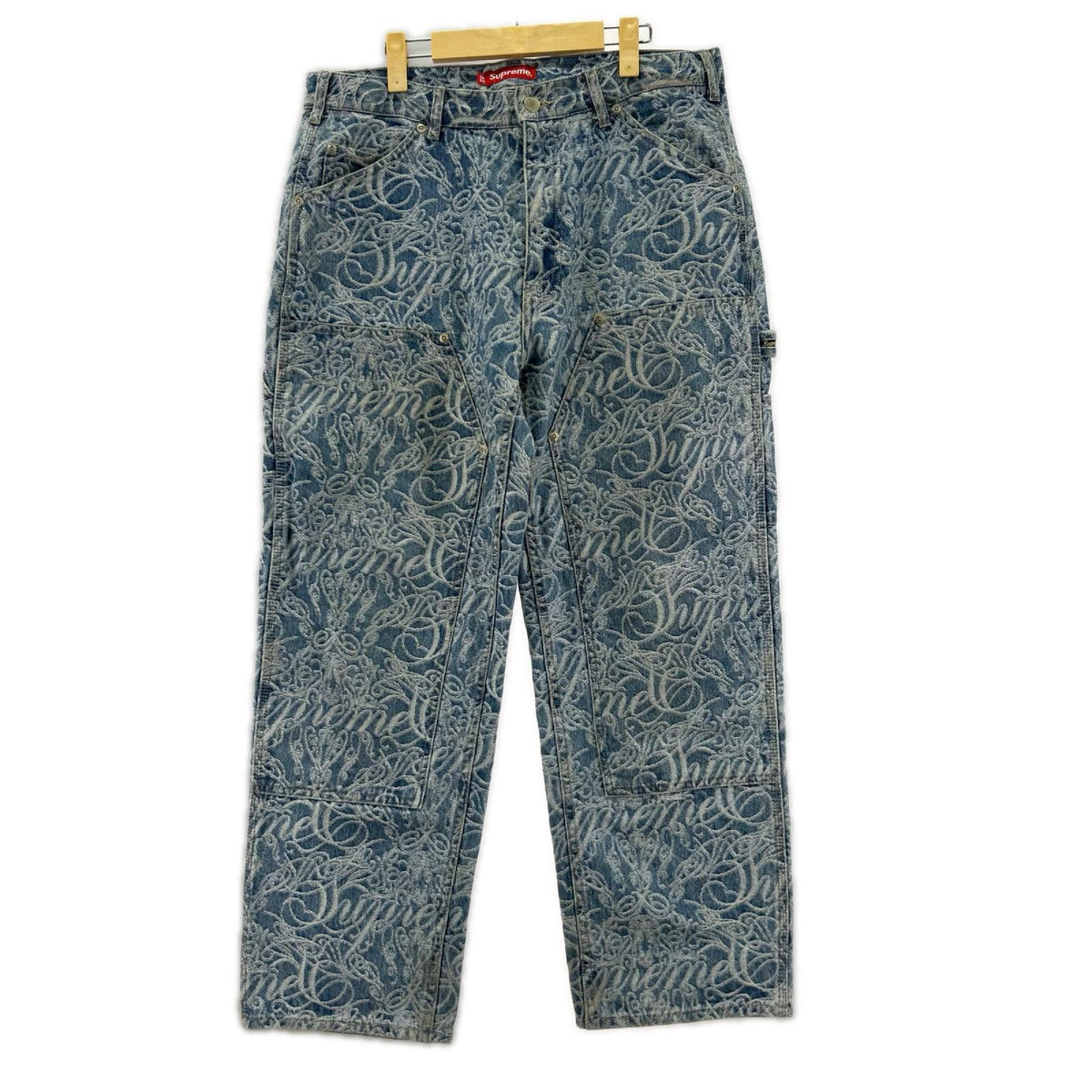 デニムパンツ Script Jacquard Double Knee Denim W32 32 ブルー