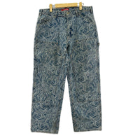 デニムパンツ Script Jacquard Double Knee Denim W32 32 ブルー
